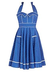 Junior Knee Length Cotton/Spandex Spaghetti Strap Polka Dot Print  Dress