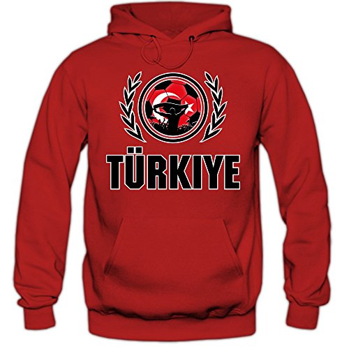 Türkei EM 2016 #2 Hoody | Fußball | Herren | Trikot | Ay-Yildizlilar | Nationalmannschaft, Farbe:Rot (Red F421);Größe:XL