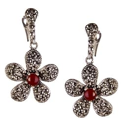 Sterling Silver Onyx Drop Earrings Jewelry 1.25 Inches