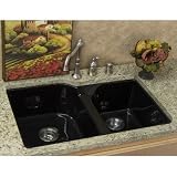 Optimum Narragansett Double Bowl Undermount Kitchen Sink Finish: Black Microban