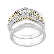 14K Two-Tone Gold Diamond Wedding Set - 0.60 Ct.