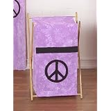 Baby and Kids Clothes Laundry Hamper for Purple Groovy Peace Sign Tie Dye Bedding by JoJo Designs