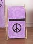 Baby and Kids Clothes Laundry Hamper for Purple Groovy Peace Sign Tie Dye Bedding