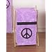 Baby and Kids Clothes Laundry Hamper for Purple Groovy Peace Sign Tie Dye Bedding