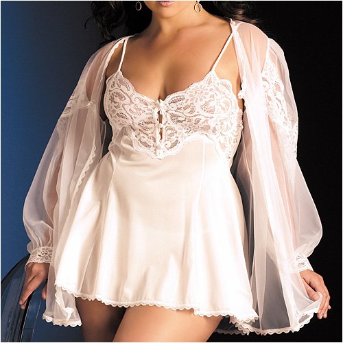 Celestial weave collection, 7040 and EY7040 Peignoir set, Black, Red, White.