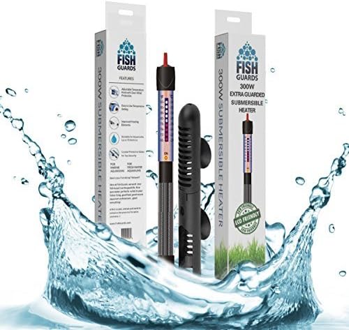 Fish Guards Submersible Aquarium Heater 50W with Heater Guard Bundle
