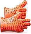 Ekogrips Max Heat Silicone BBQ Gloves - Highest Rated Heat Resistant Cooking Gloves Or Grill Gloves - Protect Your Hands And Avoid Accidents - Insulated Waterproof Five-Fingered Grip - 3 SIZES!