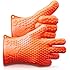 Ekogrips Max Heat Silicone BBQ Gloves - Highest Rated Heat Resistant Cooking Gloves Or Grill Gloves - Protect Your Hands And Avoid Accidents - Insulated Waterproof Five-Fingered Grip - 3 SIZES!