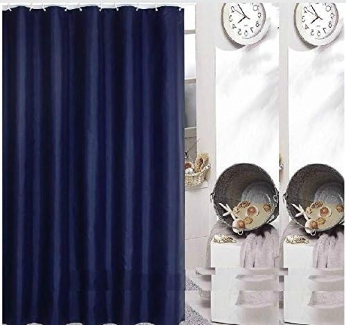 High-Grade Thicken Waterproof Mouldproof Polyester Shower Curtain With Pure Dark Blue,72x80inch(180x200CM)