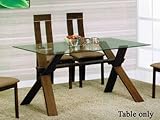 Dining Table with Crossed Base in Espresso Finish