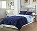 Chezmoi Collection King Comforter-Sets, Navy Light Blue