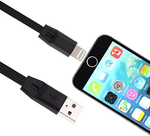 Karnotech® REMAX iPhone charging data cable Lightning to USB Data Sync Charge Cable Noodle Data Cable for iPhone 6/Plus/iPhone 5s/5c/iPad Air 2/iPad mini 3.3 Ft Black