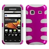 IMAGE OF Metallic Hot Pink/ Clear Fishbone Hard Protector Case Cover For Samsung Galaxy Prevail M820