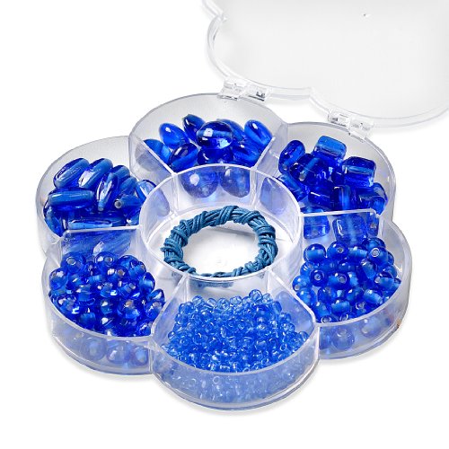 KnorrPrandell 6049135 - Sortimentsbox Blume, 6 Sorten, 90 g, Wachskordel in Box, blau handgefertigt