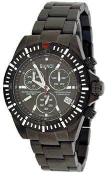 Bianci Professional Commando Series All Black IP Swiss Movement Military Style Chrongraph Watch Model 1880M2