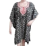 Ibaexports Black Kaftan For Women Ethnic Polyester Caftan Gown Maxi Night Dress Free Size L