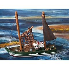 Schiffsmodell Fischkutter Elli Miniatur Boot Dekoration