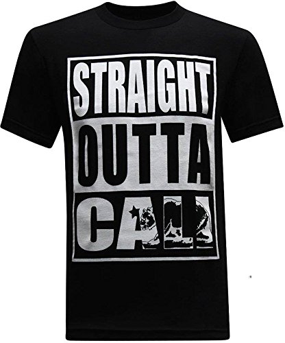 California Republic Straight Outta Cali Men's T-Shirt (X-Large) - Black