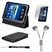 Black Deluxe Leather Flip Portfolio Protector Case Cover with Built In Stand for New Samsung Galaxy 
