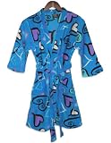 Fancy Girlz - Girls Plush Fleece Hearts Robe, Blue