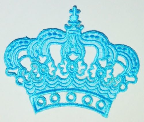 Blue Crown Iron On Applique Patch For Kids Baby - High Quality