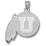 University of Utah Drum And Feather Pendant (Silver)