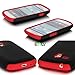 E LV 2 in 1 Hard Soft High Impact Hybrid Armor Defender Case Combo for Samsung Galaxy S3 Mini i8190 with 1 Black Stylus and E LV Microfiber Digital Cleaner (Red Samsung Galaxy S3 Mini)