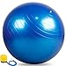 Evaline Stability Antiburst Slip Resistant Exercise Balance Fitness Swiss PVC Yoga Ball with Foot Pump Blue 75 Centimeter