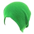 Gossip Girl Ribbed Beanie Slouch Knit Hat Neon Green
