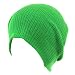 Gossip Girl Ribbed Beanie Slouch Knit Hat Neon Green