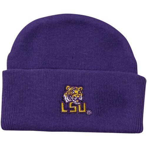 LSU Tigers Newborn Purple Knit Beanie