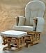 Sereno (Natural) Nursing Glider maternity rocking chair with glide lock and footstool