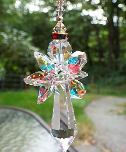 Pride ~ Swarovski Crystal Angel Ornament Sun Catcher ~ Native American Made ~ LGBT ~ Rainbow