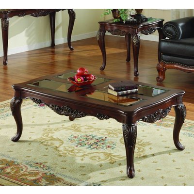Cocktail Table with Glass By Homelegance