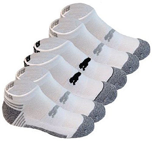 Puma Socks All Sport Cushioned Low Cut - 6 Pack Shoe Size 4 - 9.5 (White/Grey)