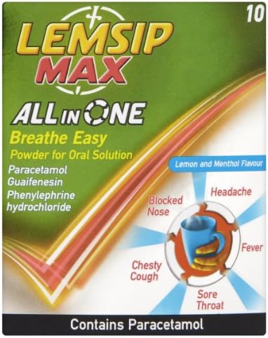 Reckitts Lemsip Max All In One Breathe Easy Lemon And Menthol Flavour 10 Sachets