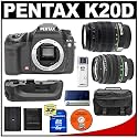 Pentax K20D Digital SLR Camera with Pentax SMC DA 18-55mm AL II Zoom Lens + Pentax SMC DA 50-200mm ED Zoom Lens + Pentax D-BG2 Battery Grip + 8GB SDHC Card + Spare D-LI50 Battery + Case + Cameta Bonus Accessory Kit