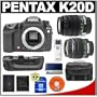 Pentax K20D Digital SLR Camera with Pentax SMC DA 18-55mm AL II Zoom Lens + Pentax SMC DA 50-200mm ED Zoom Lens + Pentax D-BG2 Battery Grip + 8GB SDHC Card + Spare D-LI50 Battery + Case + Cameta Bonus Accessory Kit