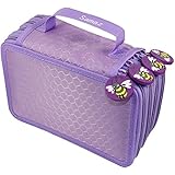 Samaz 72 Inserting Super Large Capacity Multi-layer Students Pencil Case Pen Bag Pouch Stationary Case Makeup Cosmetic Case Bag (Purple)