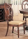 Review visiondecor Furniture  / 2 High Quality Distress Brown Wood Finish Dining Side Chairs