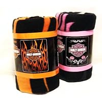 Harley-Davidson Fleece His and Hers Blanket Throw Gift Set