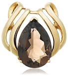10k Yellow Gold Smoky Quartz Slide Pendant