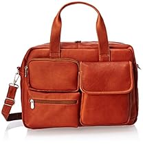 Piel Leather Multi-Pocket Carry-On, Saddle, One Size
