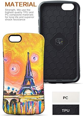 iPhone 6 Case, OTTII Eiffel Tower Case for iPhone 6 (4.7") - Paris Eiffel Tower Pattern - 3D Embossed Painting Process - 2 Layer Shock Absorbing Design for Drop Protection + Scratch Resistance