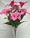 BEAUTY Large Tiger Lily 9 Silk Flowers Bush Bouquet Artificial