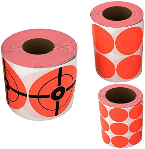 Self-Adhesive 3" Bullseye Sticker Targets for shooting (250/roll) + 1" AND 2"Target Pasters (500/roll) | Paper Targets For Shooting Practice | Gun/Pistol/Firearms Accessories | Target Cover Up Patches