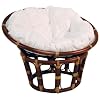 Hansen Rattan 1292/80 Papasansessel dunkel / mit Polster natur / ø 80 H 60 SH 35 cm