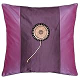 EXP Decorative Handmade Silky Purple & Violet Cushion Cover / Pillow Sham - Golden Sunflower Design