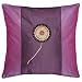 EXP Decorative Handmade Silky Purple & Violet Cushion Cover / Pillow Sham - Golden Sunflower Design