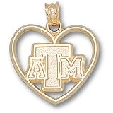Texas A&M University ATM In Heart 5/8 Pendant (14kt)